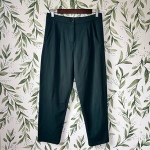 Paisie Cotton Ankle Trousers. Green. Size 6 (UK Size 10).